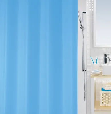 Produktbild von Spirella Anti-Schimmel Duschvorhang "Bio" Anti-Bakteriell, waschbar, wasserdicht PEVA 180x200cm Hellblau