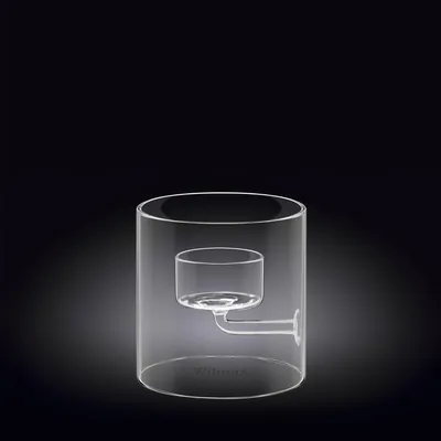 Image de Porte-bougie chauffe-plat Wilmax, pour 1 bougie, diamètre 9 cm, en verre transparent