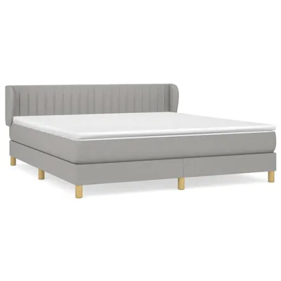 Productafbeelding van vidaXL Boxspringbed met matras, lichtgrijs, 180x200 cm, gestoffeerd