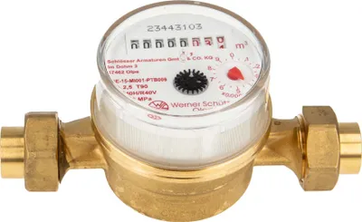 Produktbild von Einstrahlzähler ETK Kombi-Set (Warmwasser) bis 90 Grad Länge 110 mm, inkl. Verschraubungen mit 15 mm Lötmuffe