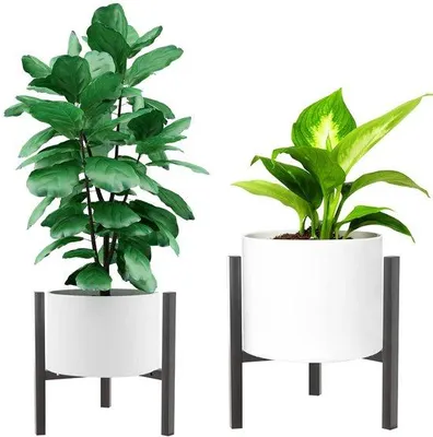 Produktbild von 2er-Pack Regal für Pflanzen, Metall, schwarz, 23-32cm, Innen-/Außenbereich