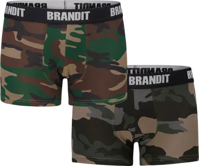 Obrázok produktu pre BRANDIT Boxerky Logo 2 Pack woodland-darkcamo Veľkosť S