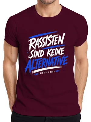 Obrázok produktu pre Rasisťom nie sme. Tričko s nápisom "Statement Sarkasmus", bordó farba, veľkosť 3XL
