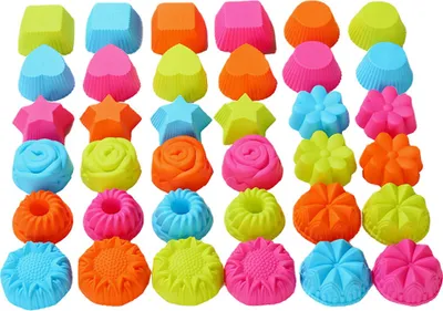 Obrázek produktu pro sada 36 silikonových forem na bábovku, multiformy na květiny, silikonové formy na pečení, nepřilnavé formy na koblihy, omyvatelné formy na muffiny, omyvatelné na pánev, do mikrovlnné trouby, myčky nádobí