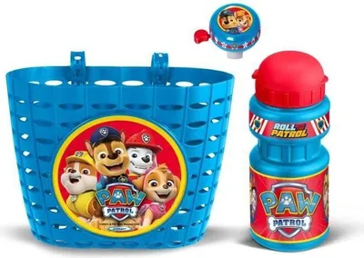 Produktbild von Fahrradzubehör Set PAW PATROL, Korb, Trinkflasche 350ml, Klingel, Universelle Befestigung
