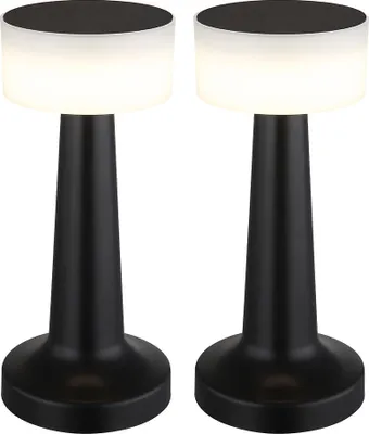 Produktbild von 2er Set LED Tischleuchte, Touchdimmer, USB, schwarz, H 21,5 cm