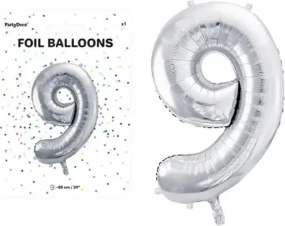 Obrázek produktu pro PartyDeco FB1M-9-018, Hračka balón, Fólie, Stříbrná, Jednobarevný, Univerzální, Univerzální