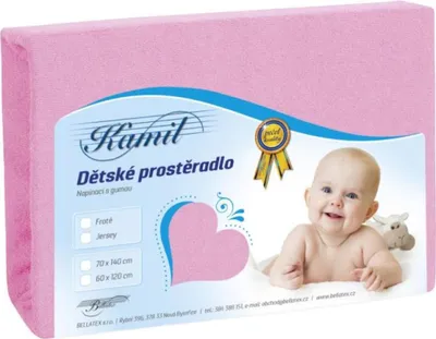 Obrázek produktu pro Prostěradlo dětské froté - Růžová - 60x120