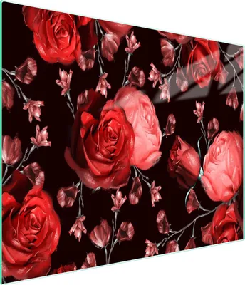 Image de Planche à découper en verre 52x30 roses