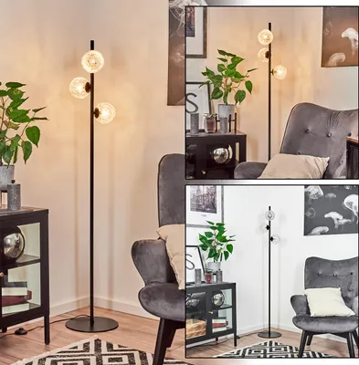 Produktbild von Garaguso moderne Stehlampe aus Metall in Schwarz/Silberfarben