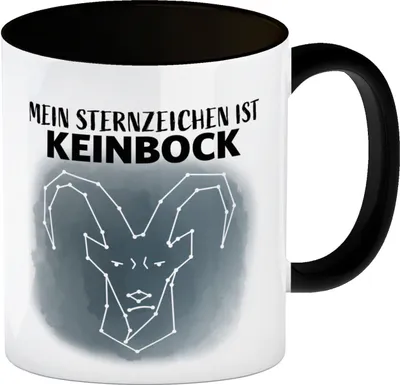 Produktbild von Mein Sternzeichen ist Keinbock Sternbild Kaffeebecher Schwarz