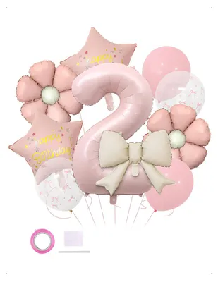 Gänseblümchen-Ballonset, rosa, für Mädchen-Geburtstag, 1 Set