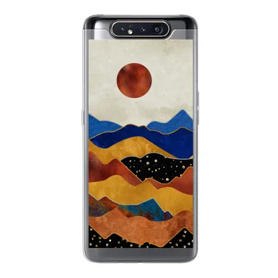Produktbild von MuchoWow® Handyhülle Schutzhülle Hülle für Samsung Galaxy A80 Gold - Bronze - Blau Silikon Softcase Handy Hülle - Schutzdeckel
