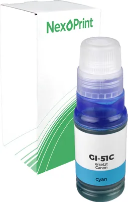 Produktbild von Druckerpatrone kompatibel zu Canon GI-51C 4546C001 cyan Pixma G 4570 G 3590 G 3572 G 3571 G 3570
