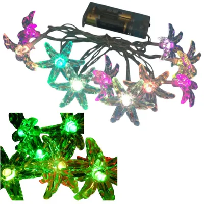 Produktbild von LED Lichterkette BLUME 10 flammig Dekoleuchte batteriebetrieben : Farbwechselnd