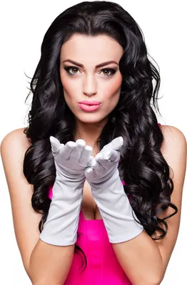 Immagine prodotto di Guanti eleganti da donna bianchi 40 cm - taglia unica
