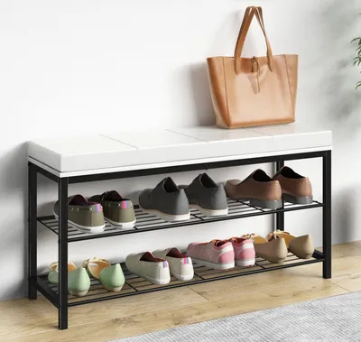 Produktbild von VCM Schuhregal | Maße ca. H. 48 x B. 90 x T. 30 cm | Sitzbank im Industrie Style Design | Schuhbank - Taliro