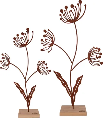 Produktbild von UNUS® Deko Aufsteller Blume Silhouette Metall 2er Set Rost