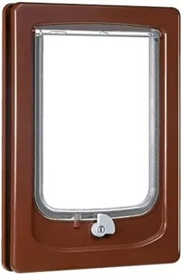 Produktbild von Famanu Katzenklappe 4 Positionen - Weiß - Braun