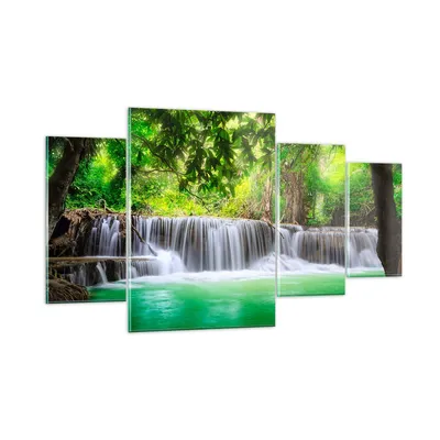 Produktbild von Bilder auf glas - Wasser Park Natur Landschaft - 160x90cm - Glasbilder - Wandbilder - Kunstdruck - zum Aufhängen bereit - Wanddekoration aus Glas - Glas Bilder - Wandbild auf Glas - GDL160x90-2502