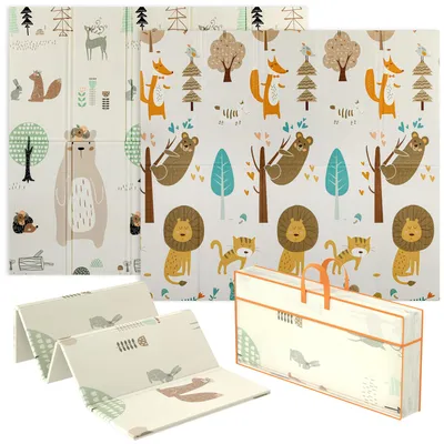 Productafbeelding van Baby speelmat 196 x 176 x 1,5 cm, opvouwbare dubbelzijdige kruipmat, veelkleurig