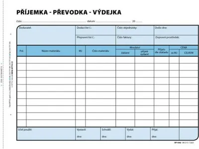Obrázek produktu pro Příjemka-převodka-výdejka, A5, 100 listů