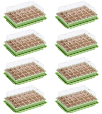 Produktbild von WELLGRO Mini Gewächshaus für Balkon & Garten für 24 Pflanzen – kleines Gewächshaus aus Kunststoff – Mini Treibhaus für Pflanzen, Kräuter & Anzucht