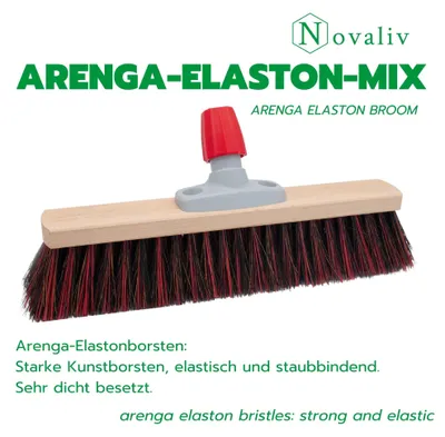 Zdjęcie produktu dla Miotła Novaliv Arenga z głowicą Elaston 40 cm I Miotła bez trzonka I Arenga-Elaston czarno-czerwona I Szorstka I Miotła uliczna Miotła przemysłowa Miotła do zamiatania Miotła ogrodowa Miotła podwórzowa
