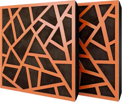 Produktbild von 6er-Set Akustikpaneele SKYROSS Samt 50x50x5 cm, Kirschbaum/Braun