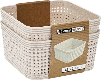 Zdjęcie produktu dla Plastikowe koszyki do organizacji, 12 x 12 x 6 cm, 2 szt.