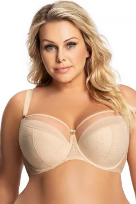 Produktbild von Gorsenia Dame Halbversteifter BH Netz Bügel Klassisch Glatt K680 Christina, Beige, 75K