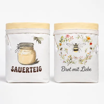Produktbild von Bienenwachs Brottüten, 2 Stück, atmungsaktives Baumwollmaterial, wiederverwendbar, für Brotaufbewahrung