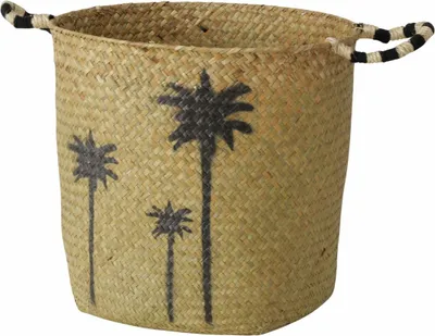 Produktbild von Boltze Korb PALMERA mit Henkeln und Palmdruck, 33 x Ø 34cm