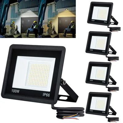 Obrázok produktu pre ACXIN LED reflektor vonkajší, 5ks 100W super jasný reflektor, IP66 vodotesný 7000LM vonkajší reflektor uhol lúča 120°, LED reflektor (teplá biela, bez zástrčky)