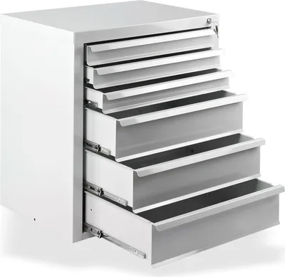 Produktbild von Schubladenschrank Kobra mit 6 Schubladen | HxBxT 75x70x43,5cm | Lichtgrau