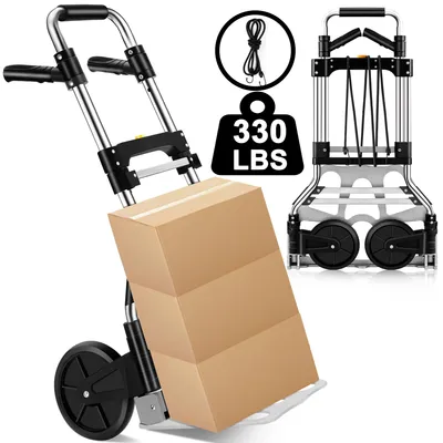 Obrázek produktu pro Skládací vozík pro převoz nákladu s nosností 150 kg, hliníkový vozík