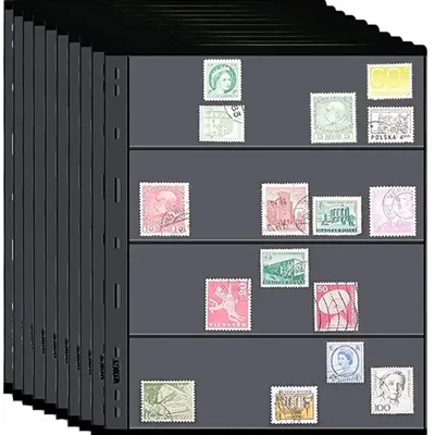 Productafbeelding van Stamp Pages für Briefmarkenalbum - Professionelle Verpackung mit 10 Blättern (20 Seiten)