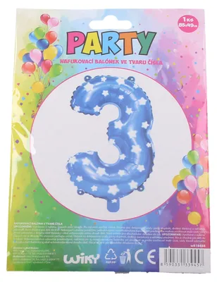 Image de Ballon Gonflable - Numéro 3 Bleu