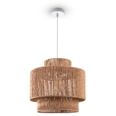 Produktbild von Pendelleuchte Esstisch Papier Boho Hängelampe Esszimmer Lampe E27 Rattan