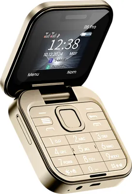 Obrázek produktu pro Avizar, flipový mobilní telefon se dvěma SIM kartami, rádiem FM a baterií 1000 mAh, zlatý