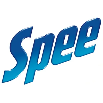 The word 'Spee' is displayed in a bold, 3D blue font with a gradient effect against a white background.