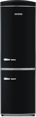 Image de SEVERIN Combi rétro No Frost noir, ouverture à droite RKG 8998  en plastique, noir