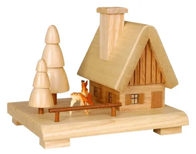 Produktbild von Räucherhaus Haus mit Rehen BxHxT 15x12x11cm NEU