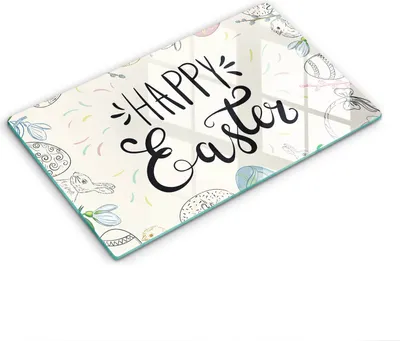 Produktbild von Glasschneideplatte - Herdabdeckplatte - 52x30 cm - Schneidebrett - Spritzschutz - Frohe Ostern