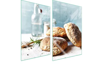Produktbild von Herdabdeckplatten 2 teilig 35x52 Glaskeramikkochfeld Abdeckung Glas Schneidebrett Brot Küche