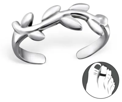 Produktbild von Silber Zehenring Blätter