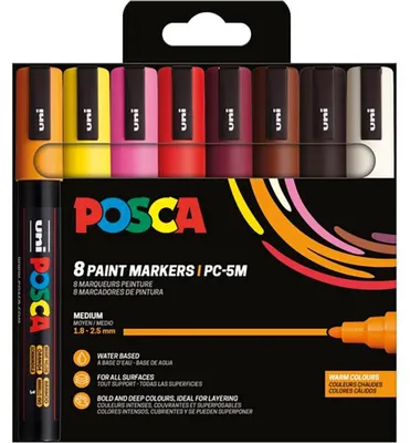 Produktbild von Faber Castell Marker UNI POSCA PC-5M 1,8-2,5 8er warm Color