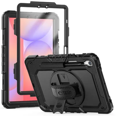 Immagine prodotto di Custodia con supporto e cordino per Samsung Galaxy Tab S9 FE 10.9'' X510 / X516B Solid360 - nera
