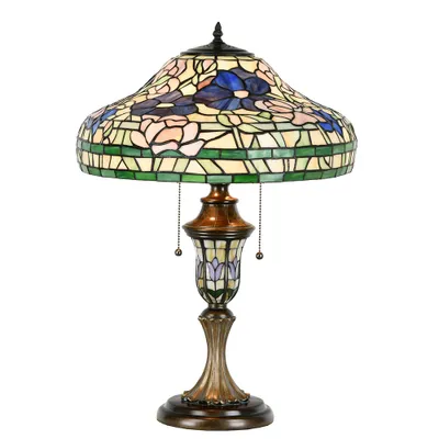 Produktbild von Clayre & Eef Tiffany Tischlampe Ø 46x60 cm Beige Grün Glas Blumen