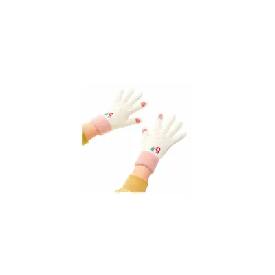 Produktbild von Damen Winter Touchscreen-Handschuhe Weiß-Rosa